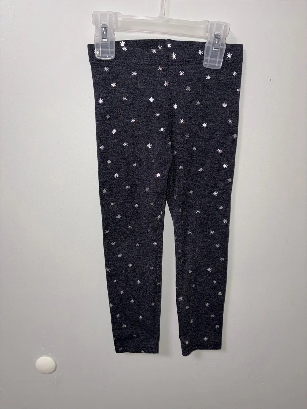 Old Navy Gray & Silver Star Print Ankle Legging Girls XS 4/5